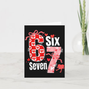 Valentine 67 Zes Zeven Hart Coquette Boog Valentin Kaart