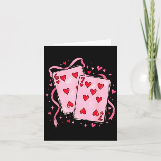 Valentine 6 7 Valentines Day Matching Couple Heart Kaart (Voorkant)