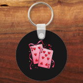 Valentine 6 7 Valentine's Day Matching Playing Car Sleutelhanger (Voorkant)