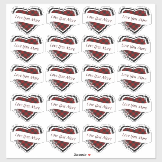 Valentine aangepast 20 geruit hart sticker (Vel)