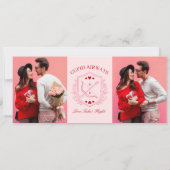 Valentine Airplane Boarding Pass Save The Date Kaart (Achterkant)