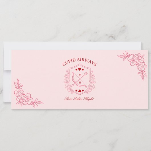 Valentine Airplane Boarding Pass Save The Date Kaart (Achterkant)