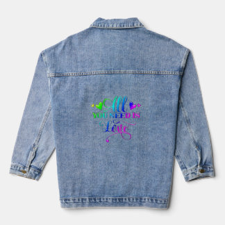 Valentine All You Need Is Love Inspirational Denim Jacket