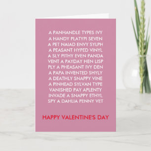 Valentine Anagrams Card Feestdagen Kaart