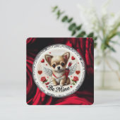 Valentine Angel Chihuahua Kerstkaart – Wees van mi (Staand voorkant)