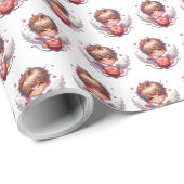 Valentine Angel Heart Wrapping Paper Cadeaupapier (Rol Hoek)