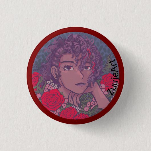 Valentine anime ronde button 3,2 cm (Voorkant)