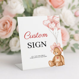 Valentine Baby Shower Pedestal Custom Reclamebord Met Voetstuk