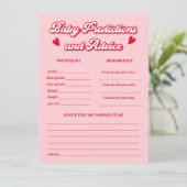 Valentine Baby Shower Predictions Game Card Kaart (Staand voorkant)