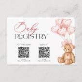 Valentine Baby Shower Registry Card Informatiekaartje (Voorkant)