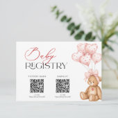 Valentine Baby Shower Registry Card Informatiekaartje (Staand voorkant)