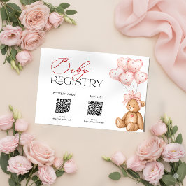 Valentine Baby Shower Registry Card Informatiekaartje