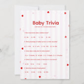 Valentine Baby trivia Baby shower game Card Kaart (Voorkant)