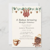 Valentine "Babys Brewing" Coffee Themed Invite Kaart (Voorkant)