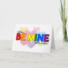 Valentine Be Mine LGBT Regenboog Thema met Hartjes Feestdagen Kaart