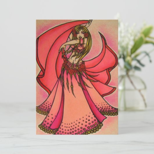 Valentine Belly Dancer Kaart (Staand voorkant)