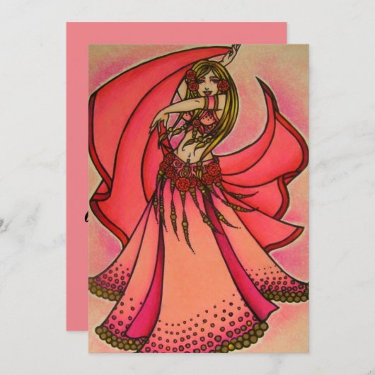 Valentine Belly Dancer Kaart (Voorkant / Achterkant)