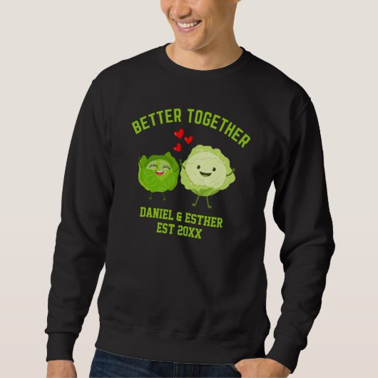 Valentine BETTER TOGETHER Cute Cabbage Couples Trui (Voorkant)