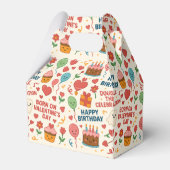 Valentine Birthday Kawaii Doodle Celebration Bedankdoosjes (Voorkant Zijde)