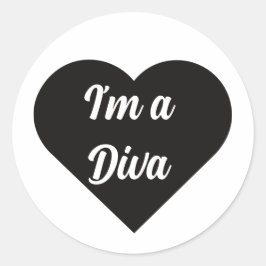 Valentine Black Happy heart romance graphic Ronde Sticker