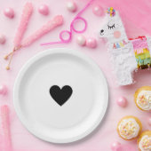 Valentine Black Heart Papieren Bordje (Feest)