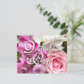Valentine Bouquet Party Postcard Briefkaart (Staand voorkant)