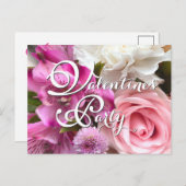 Valentine Bouquet Party Postcard Briefkaart (Voorkant / Achterkant)