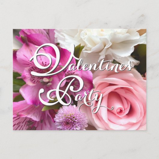 Valentine Bouquet Party Postcard Briefkaart (Voorkant)