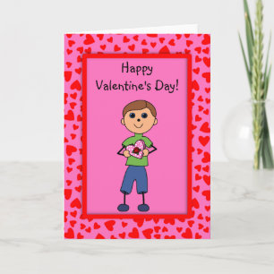 Valentine Boy Feestdagen Kaart