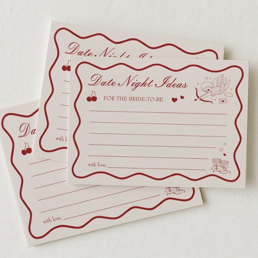 Valentine Bridal Shower Date Night Ideas Card Kaart