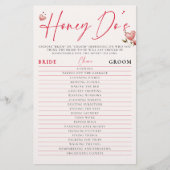 Valentine Bridal Shower Game Honey Do Watercolor Flyer (Voorkant)