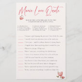 Valentine Bridal Shower Game Match Movie Quotes Flyer (Voorkant)