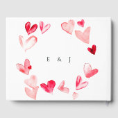 Valentine Bridal Shower Whimsical Heart Watercolor Gastenboek (Achterkant)