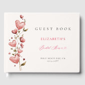 Valentine Bridal Shower Whimsical Hearts Botanical Gastenboek (Voorkant)