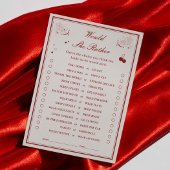 Valentine Bridal Shower Would She Rather Game Card Kaart