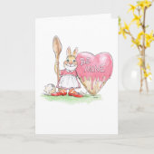 Valentine Bunny Baker Kaart (Gele Bloem)