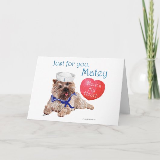 Valentine Cairn Terrier Feestdagen Kaart (Voorkant)