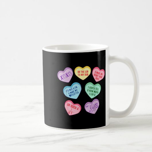 Valentine Cardiologist Hearts Candy Ekg Tech Telem Koffiemok (Rechts)