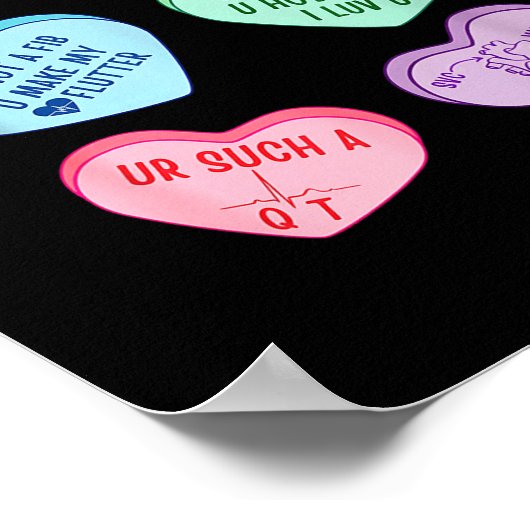 Valentine Cardiologist Hearts Candy Ekg Tech Telem Poster (Hoek)