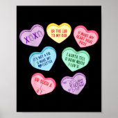 Valentine Cardiologist Hearts Candy Ekg Tech Telem Poster (Voorkant)