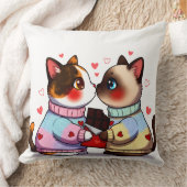 Valentine Cats with Chocolate Kussen (Deken)