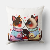 Valentine Cats with Chocolate Kussen (Achterkant)