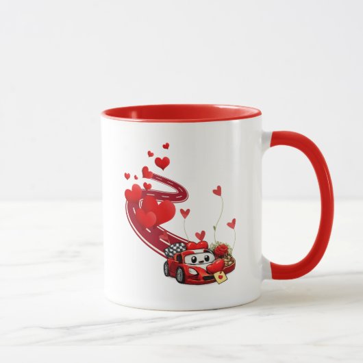 Valentine Celebration Racer Design Cute Mug Mok (Rechts)