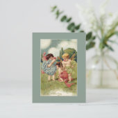 Valentine Cherubs Green Feestdagenkaart (Staand voorkant)