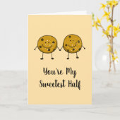 Valentine Chocolate Chip Cookie Pair Kaart (Gele Bloem)