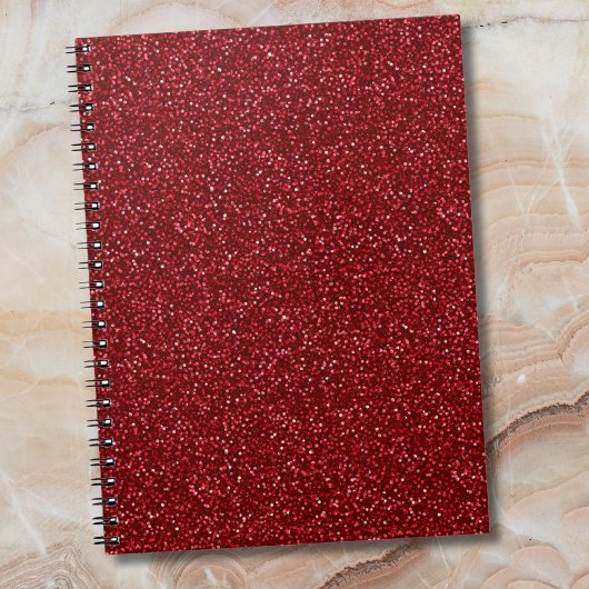 Valentine Classic Trendy Red Glitter Notitieboek
