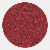 Valentine Classic Trendy Red Glitter Ronde Sticker (Voorkant)