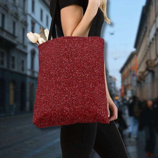 Valentine Classic Trendy Red Glitter Tote Bag