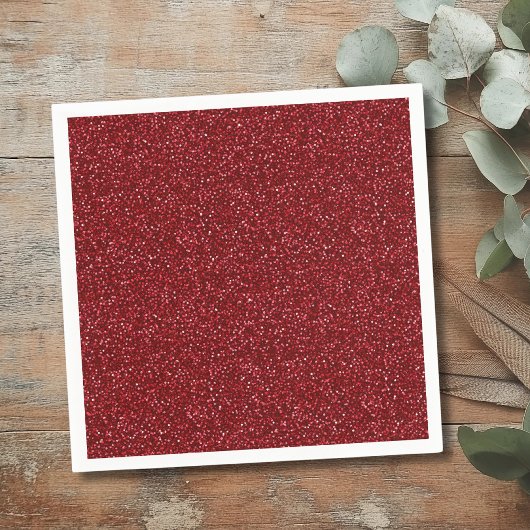 Valentine Classic Trendy Rode Glitters Servet
