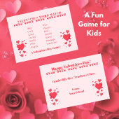 Valentine Classroom Game-Word Match Notitiekaartje